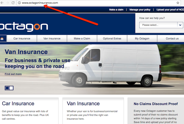 Octagon Insurance Homepage