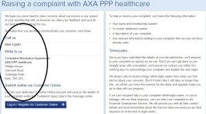 axa ppp healthcare complaints