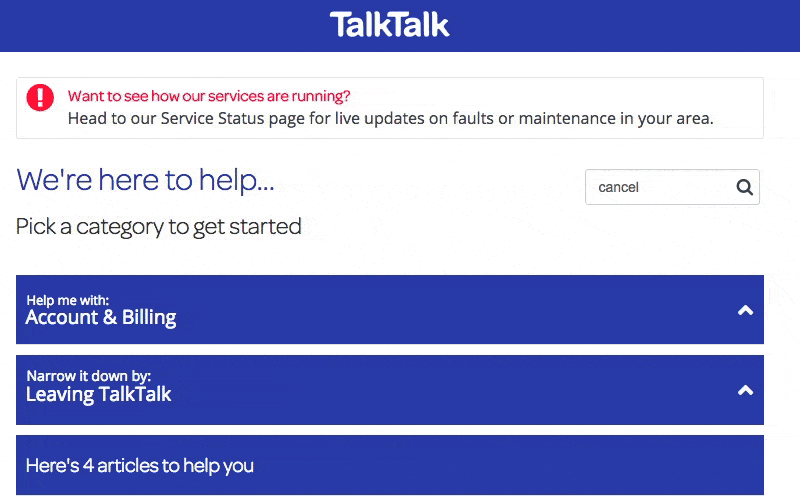 cancel talk talk services