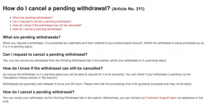 How to cancel a Ladbrokes pending withdrawal