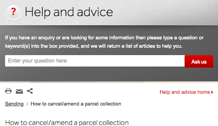 How to cancel Parcelforce parcel collection