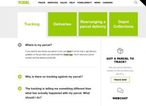 Yodel help tracking
