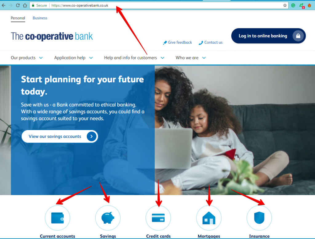 The Cooperative Bank UK website