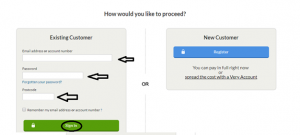 Very UK login page